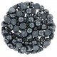 Czech 2-hole Cabochon beads 6mm Alabaster Pastel Dark Grey